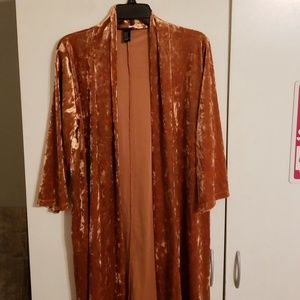 Velvet orange Long Cardigan